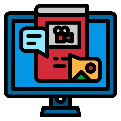 Online learning education online learning monitor icon