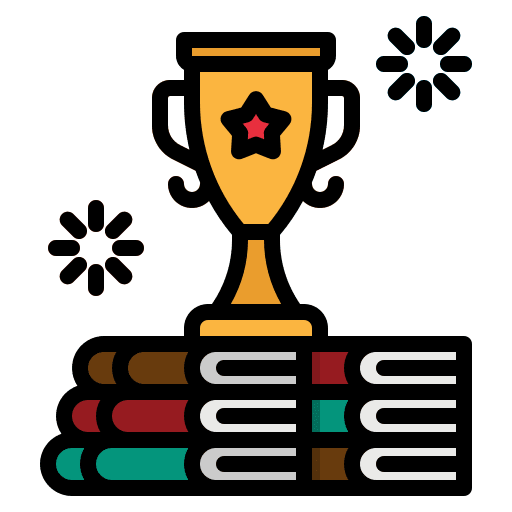 Trophy book cup goals icon