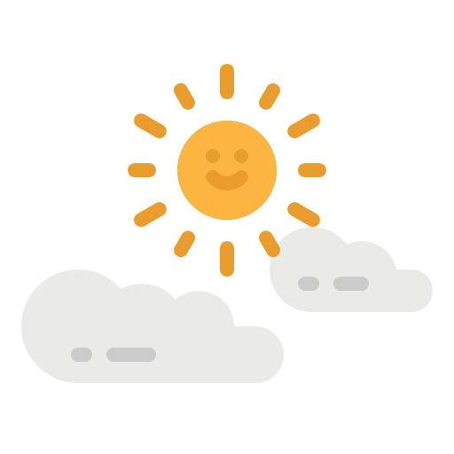 Cloudy meteorology sun sunny icon