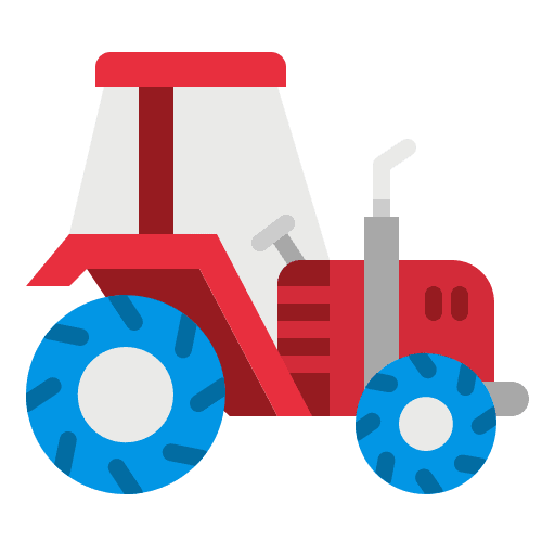 Tractor farming and gardening transportation vehicle icon