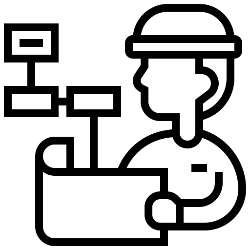 Engineer professions and jobs civil engineering production icon