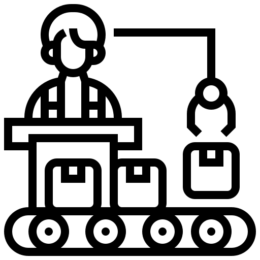 Production industry workers manager icon