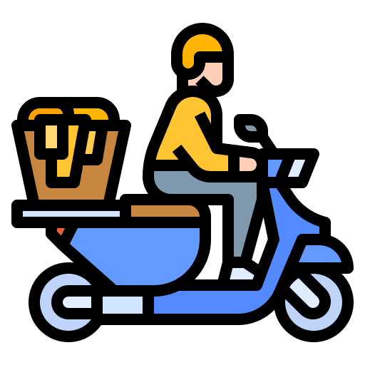 Delivery laundry scooter washing icon