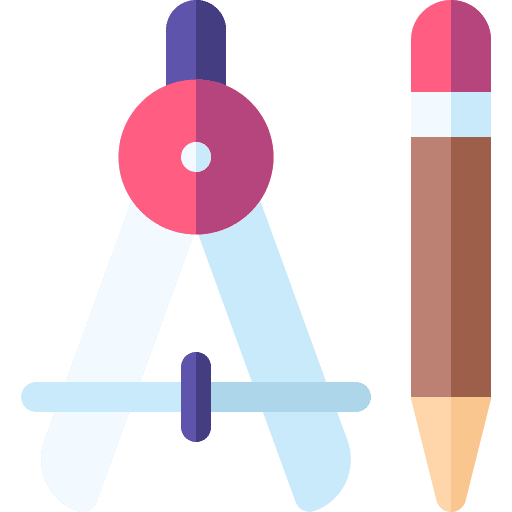 Compass drawing pencil school materials icon