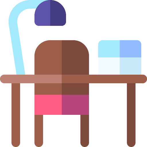 Desk furniture and household education desk icon