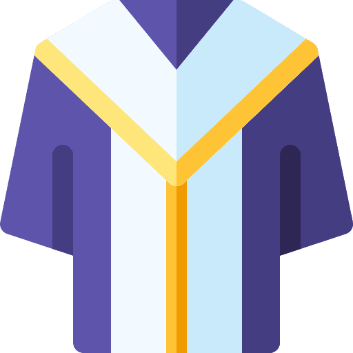 Gown uniform graduation clothes icon