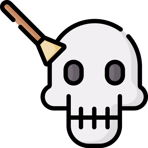 Skull ancient head dusting icon