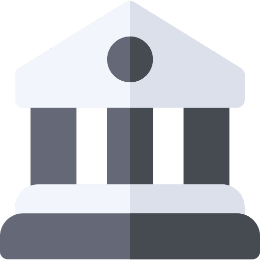 Courthouse gavel architecture and city law icon