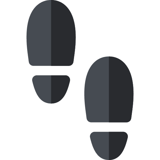 Footprint step love and romance feet icon