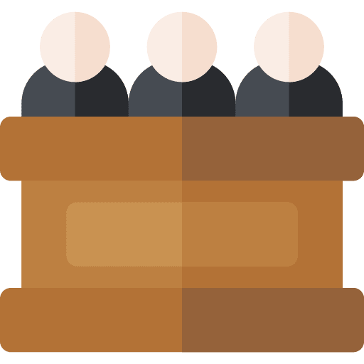 Jury verdict courtroom business and finance icon