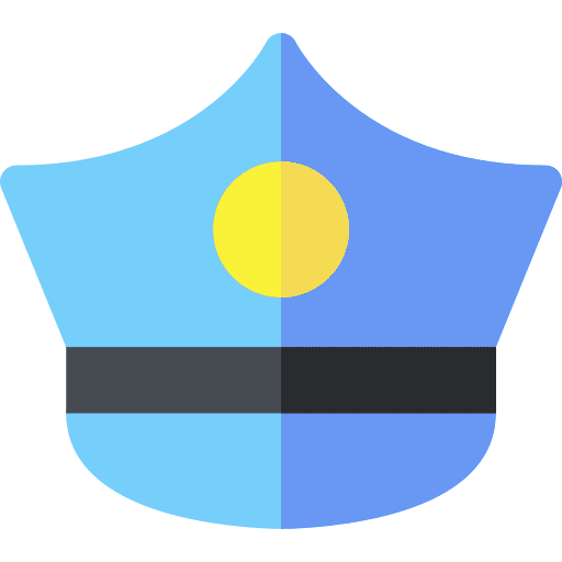 Police hat policeman head hat icon