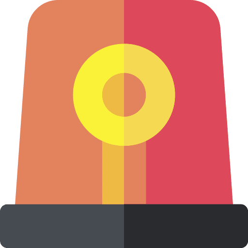 Siren alarm flashlight light icon