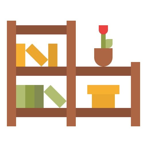 Home decoration furniture books activity icon