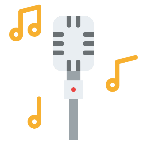 Singing entertainment microphone singing icon