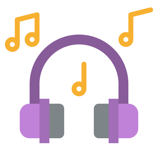Entertainment headphones audio device icon