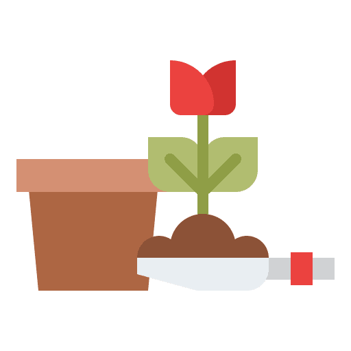 Planting tulip plants soil icon