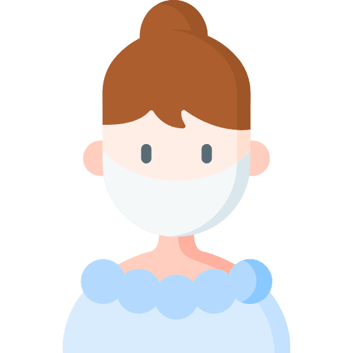 Girl medical mask protection people icon