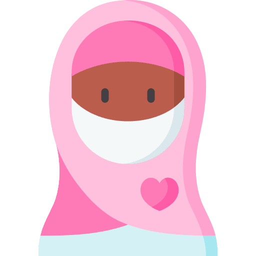 Muslim avatar protection medical mask icon
