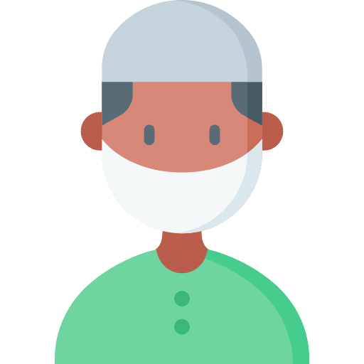 Muslim boy medical mask people icon