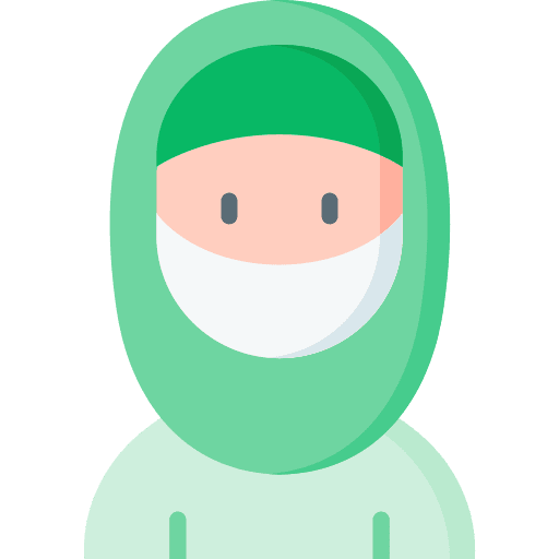 Muslim medical mask avatar girl icon