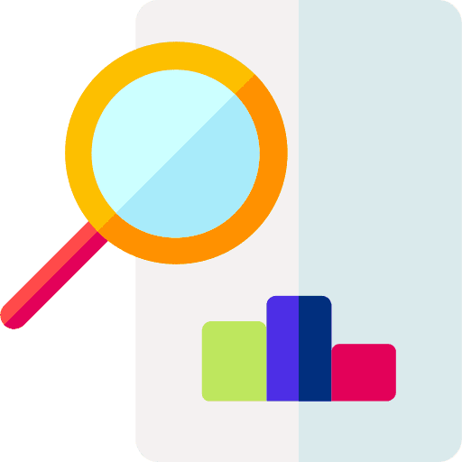 Analysis business and finance search data analytics icon