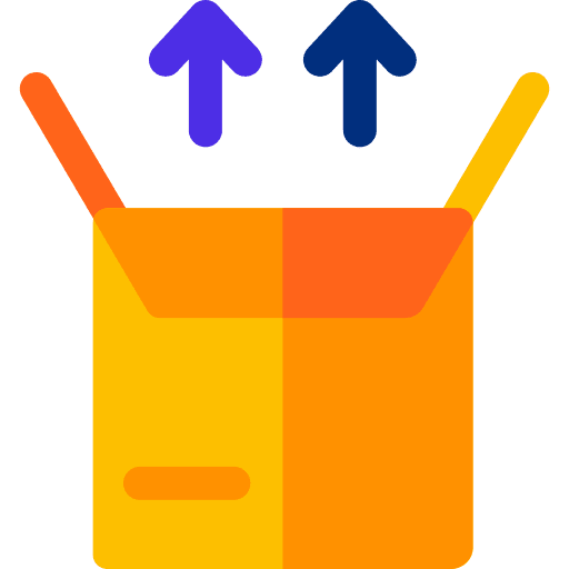 Unboxing shipping and delivery shipping open icon