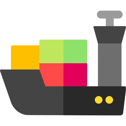 Boat cargo ship container transport icon