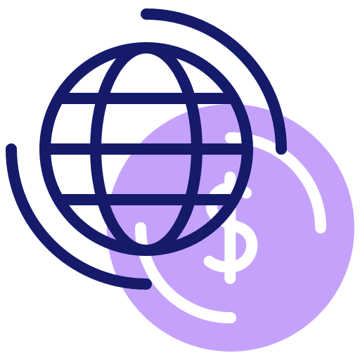 Global business and finance dollar symbol global economy icon
