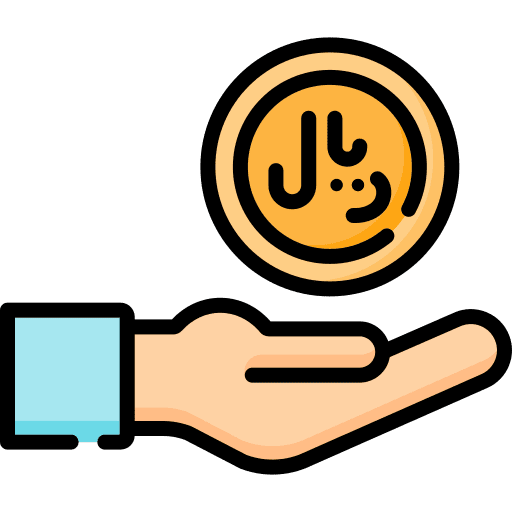 Alms coins islam calendar icon