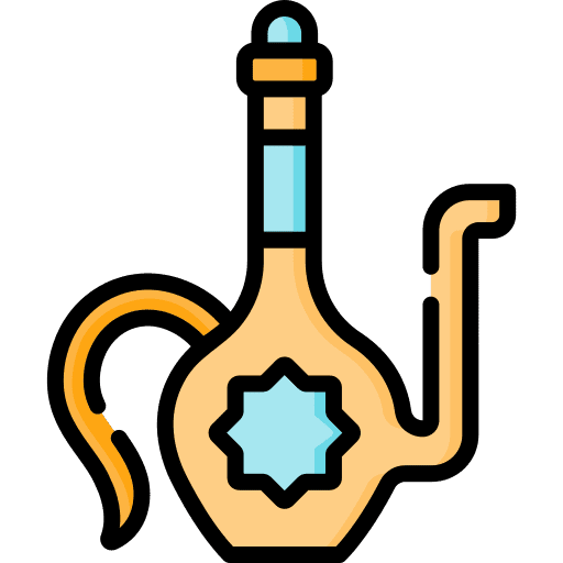 Arabic teapot tea food and restaurant icon
