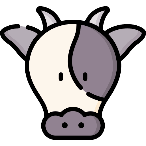 Cow farming mammal milk icon
