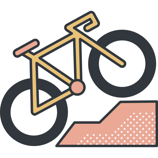 Mountain bike bicycle sports and competition vehicle icon