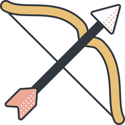 Archery archery weapons bow and arrow icon