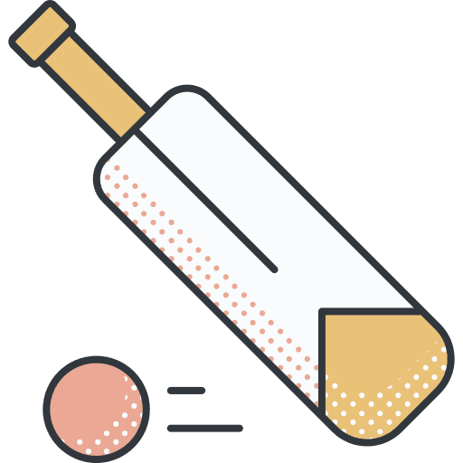 Cricket game bat team sports icon