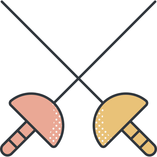 Fencing weapons sword sports icon