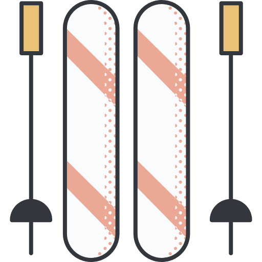 Ski sports and competition equipment adventure sports icon