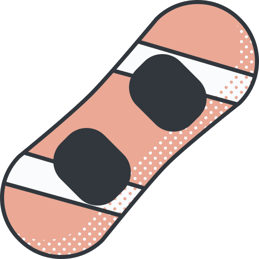 Snowboard mountain sports and competition snowboard icon