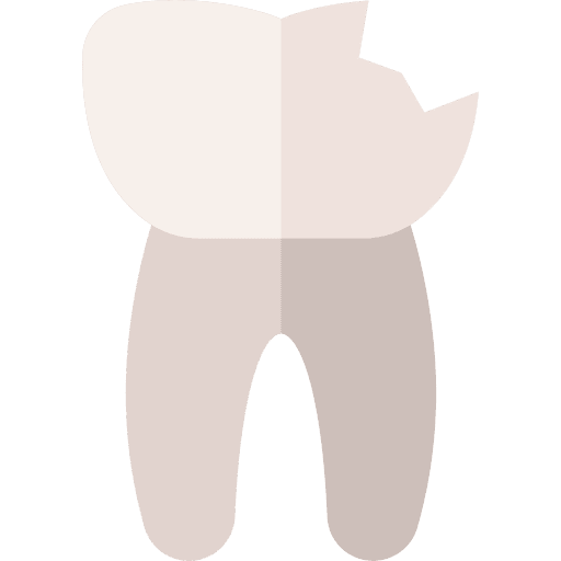 Broken tooth caries crack broken icon