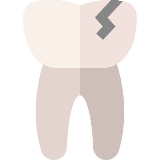 Broken tooth tooth dental crack icon