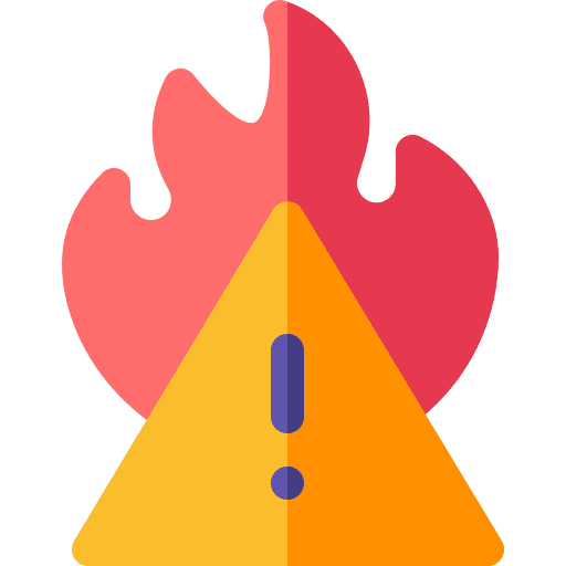 Emergency exclamation mark emergency fire icon