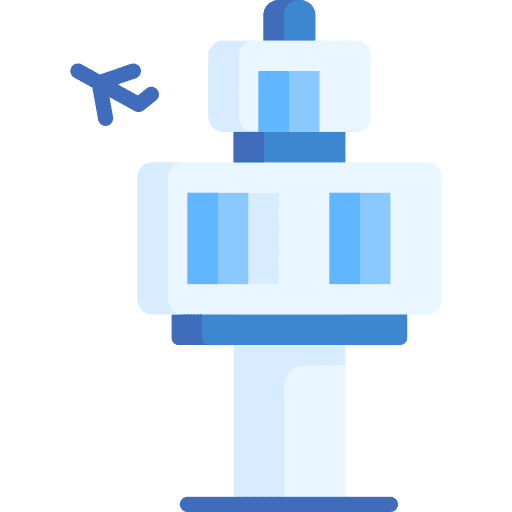 Control tower air traffic airport control tower icon