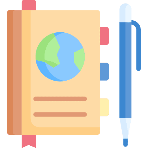 Diary travel education notepad icon