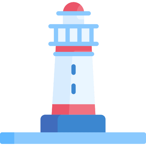 Lighthouse beach buildings architecture and city icon