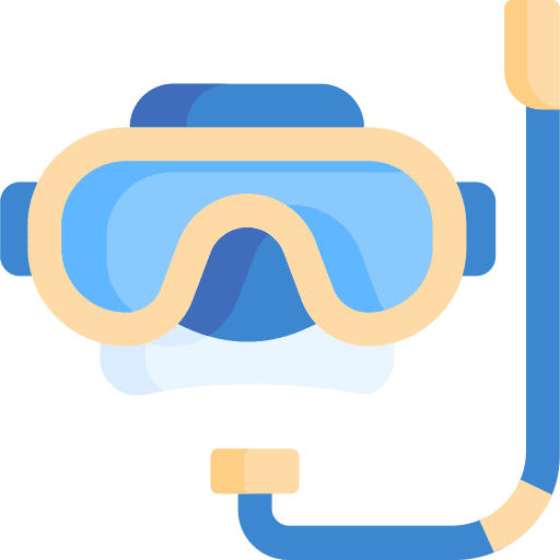 Snorkling goggles sports and competition breath icon