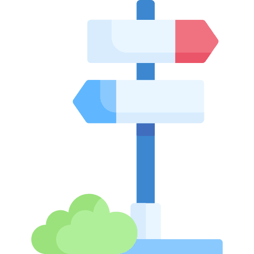 Direction signaling signpost signage icon