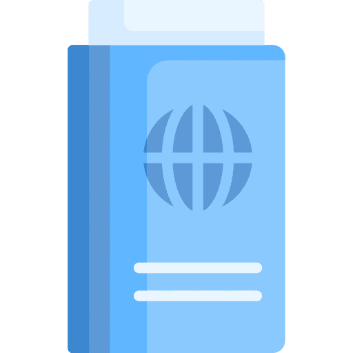 Passport travel document identity icon