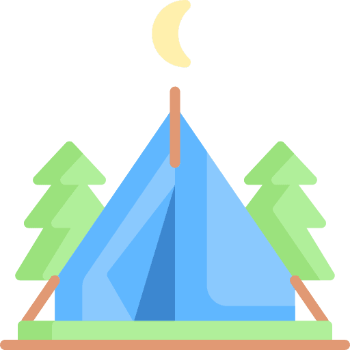 Tent nature adventure vacation icon