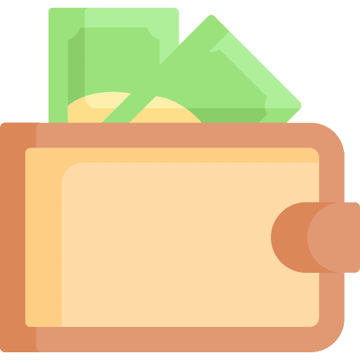 Wallet holder notes billfold icon