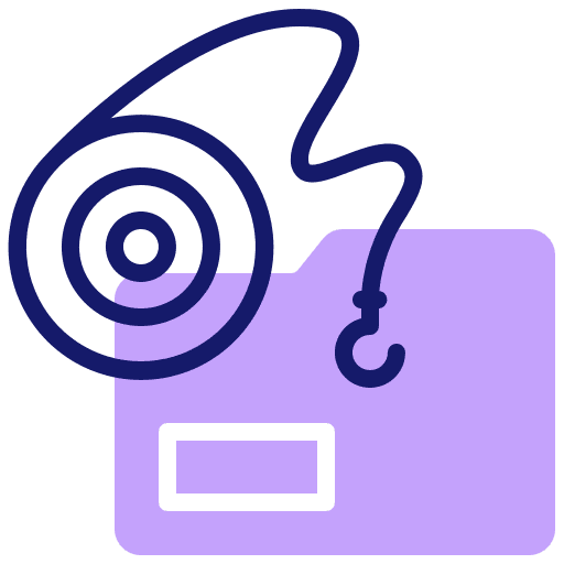 Fishing hook hacker bait message icon