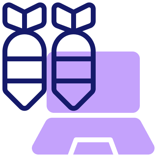 Missiles computer hacker security icon